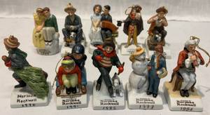 lot 154 image: Norman Rockwell 1990s Christmas Ornaments Set