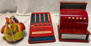 lot 164 image: Collection of Three Vintage Metal Toys