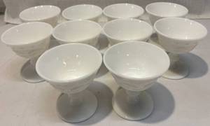 lot 167 image: Vintage Fostoria Wistar Milk Glass Goblets