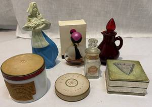 lot 170 image: Collection of 7 Perfume and Beauty Product Containers