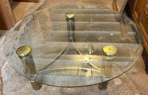 lot 207 image: Retro Glass Top Coffee Table