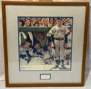 lot 215 image: The Dug Out Framed Art by Norman Rockwell