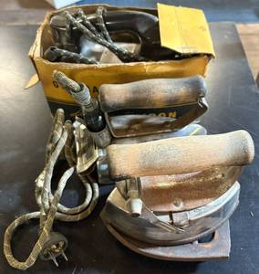 lot 221 image: Three Vintage Irons