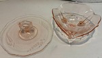 Pink Depression Bowl and Serving Tray