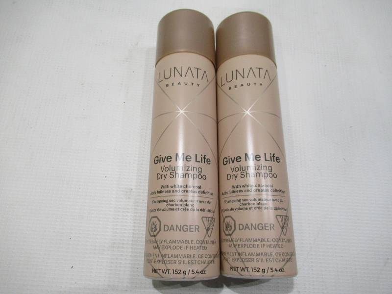 lot 906 image: NEW 2 Pack of Lunata Beauty Give Me Life Volumizing Dry Shampoo - 5.4 oz Bottles