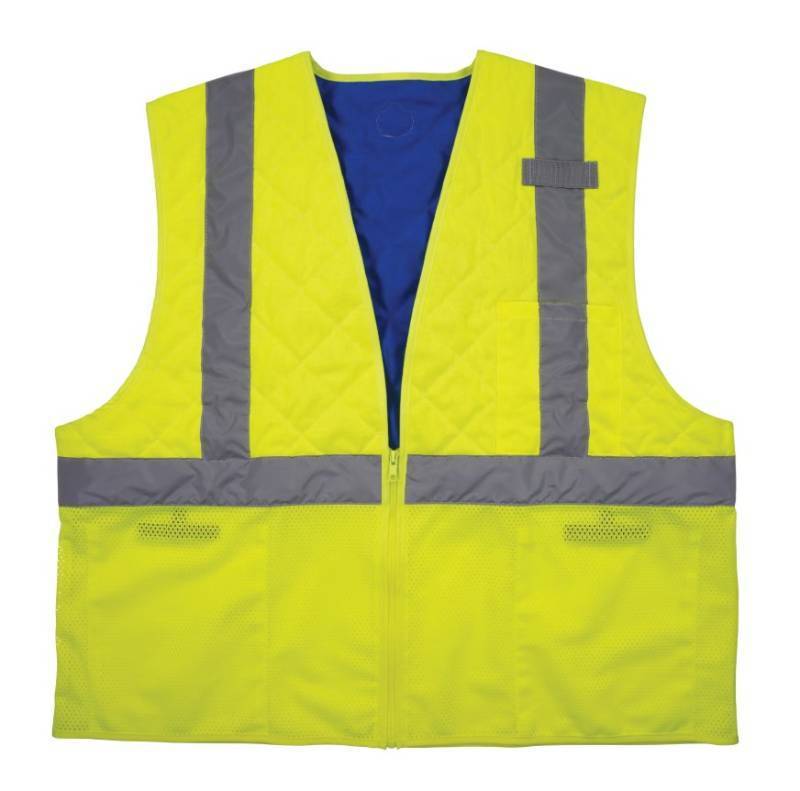 lot 925 image: NEW Ergodyne Chill-Its 6668 Hi-Vis Safety Cooling Vest - Type R, Class 2 - LIME - MEDIUM