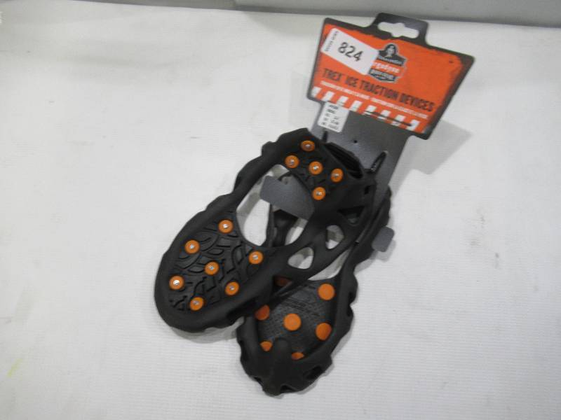 lot 824 image: NEW Ergodyne TREX 6304 Step-In Ice Cleats - Full Coverage - SMALL