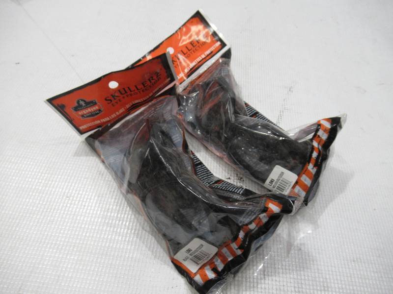 lot 727 image: NEW 2 Pack of Ergodyne Skullerz LOKI Convertible Safety Spoggles w Strap -Black-IndoorOutdoor Lens