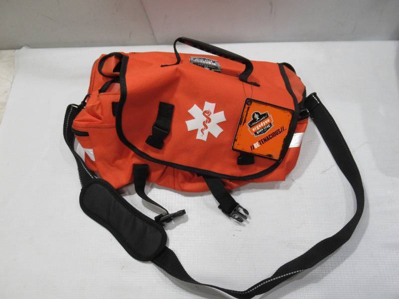 lot 213 image: NEW Ergodyne Arsenal 5210 First Responder EMSTrauma Jump Bag - 15L - ORANGE SMALL