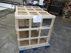 lot 101 image: Large Wooden Frame Built onto Pallet with Slits for Separating Items