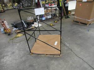 lot 109 image: Welded Black Metal Frame Built to Fit Onto Pallets with Angled Roof - Perfect for Projects