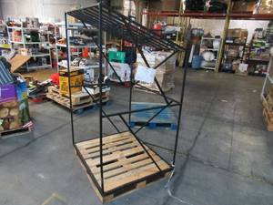 lot 128 image: Welded Black Metal Frame Built to Fit Onto Pallets with Angled Roof - Perfect for Projects