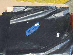 lot 203 image: NEW Vinyl Tarp - 10 x 60 Black  Black Vinyl tarp - 13 oz. Medium-weight Duty