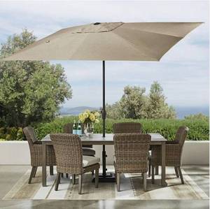 lot 160 image: NEW Members Mark 10 Rectangular Umbrella with Sunbrella Fabric
