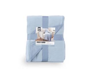 lot 218 image: NEW Members Mark Reversible Cozy Gauze Plush Throw, 60 x 70 - Denim