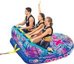 WOW Sports 1-3 Person Max Vibes Towable with Secure Deck Seating - Tropical Waves