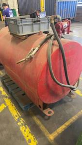 lot 296 image: Steel Gasoline Storage Tank with Manual Pump and Accessories