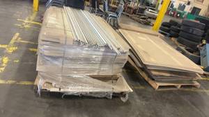lot 307 image: Pallet of Assorted Pegboard Panels and Metal Slatwall Trim