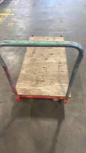 lot 368 image: Used Industrial Flatbed Platform Cart with Wood Deck