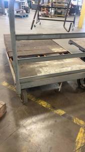 lot 376 image: Heavy Duty Industrial Flatbed Cart with Steel Frame