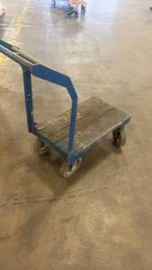 lot 379 image: Used Industrial Platform Cart with Metal Frame and Wood Deck