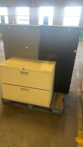 lot 385 image: Lot of 3 Metal Office File Cabinets Assorted Sizes
