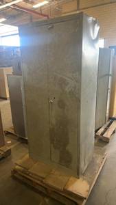 lot 413 image: Heavy Duty Metal Storage Cabinet with Double Doors