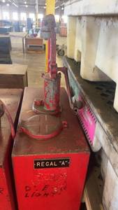 lot 434 image: Regal A Red Metal Oil Dispenser Can with Pump Handle