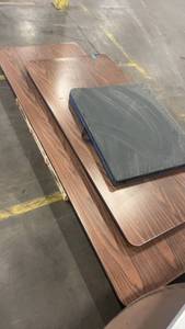 lot 437 image: Lot of 3 Folding Tables Assorted Sizes