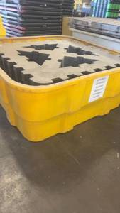 lot 472 image: Heavy Duty Yellow Material Handling Bin with Custom Foam Insert