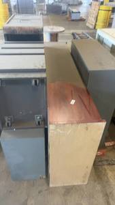 lot 493 image: Group of Metal and Wood Office Cabinets and Shelving Units