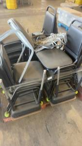 lot 494 image: Mixed Lot of Stackable and Folding Chairs with Cushions and Armrests