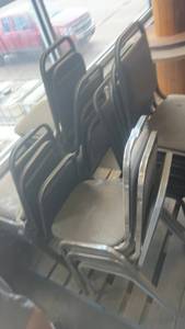 lot 497 image: Lot of Metal Frame Stackable Banquet Chairs