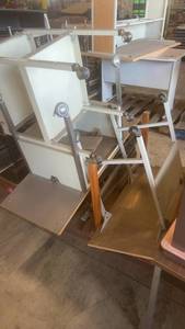 lot 651 image: Group of Used School Desks with Metal Frames and Wood Tops