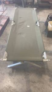 lot 654 image: Folding Military-Style Cot with Metal Frame