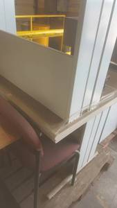lot 662 image: Modular Office Cubicle with Work Surface and Privacy Panels
