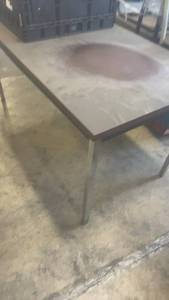 lot 665 image: Rectangular Metal Frame Work Table