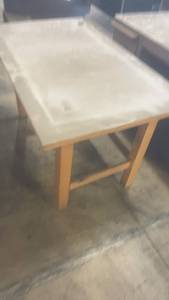 lot 668 image: Sturdy Wooden Work Table with Laminate Top