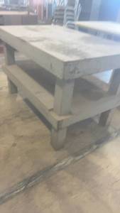 lot 671 image: Heavy Duty Wooden Work Table with Lower Shelf
