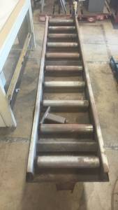 lot 673 image: Industrial Metal Roller Conveyor Section