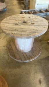lot 676 image: Large Wooden Cable Spool Table