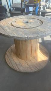 lot 685 image: Large Wooden Cable Spool Reel for Repurposing or Industrial Use