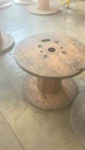 lot 686 image: Large Wooden Cable Spool Table
