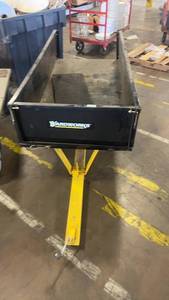 lot 698 image: Wardworks 17 Cu Ft Steel Utility Dump Trailer and Flatbed Cart
