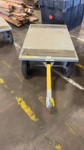 lot 699 image: Industrial Flatbed Utility Cart with Tow Hitch