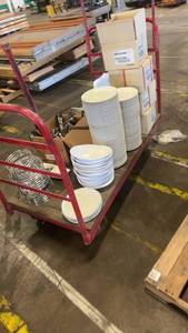 lot 703 image: Bulk Lot of World Tableware Melamine Plates with Serving Tongs and Trays