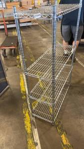 lot 705 image: Metal Wire Storage Shelving Rack with 4 Adjustable Shelves