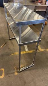 lot 709 image: Regency Stainless Steel Work Table with Double Overshelf