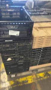lot 738 image: Lot of Black Plastic Vented Storage Crates