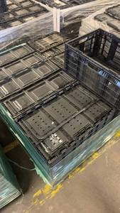 lot 744 image: Pallet of Black Plastic Stackable Vented Crates
